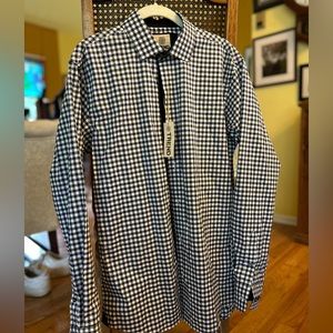 Trend mens button down olive textured multi check dress shirt size M new w/ tags